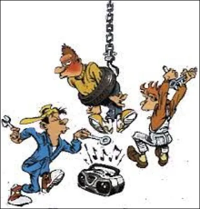 Comment s'appelle la bande dessinée racontant les mésaventures du garagiste surnommé M'sieur Zid et ses deux apprentis ?