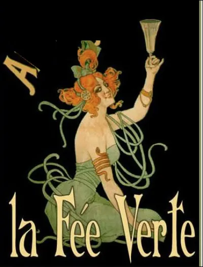 Quel est ce spiritueux en A à base de plantes, surnommé la "fée verte" titrant entre 40% et 90% de degré d'alcool, création de 1798 ?