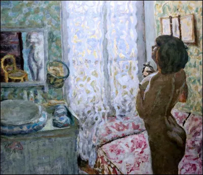 Ces voilages laissent passer la lumière sur ce nu à contre-jour. Qui en est le peintre ?