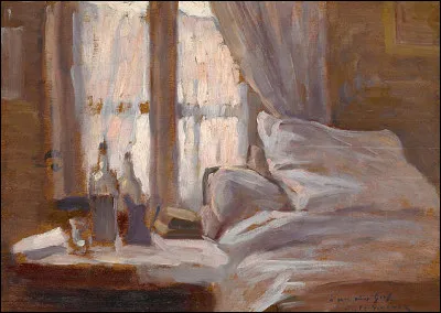 Qui donc a peint ces rideaux blancs pour sa "Chambre à coucher" ?