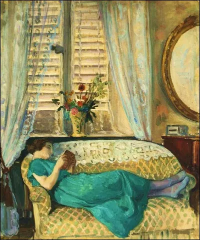 Rideaux ouverts sur des persiennes closes ! Qui a représenté cette "Femme lisant" ?