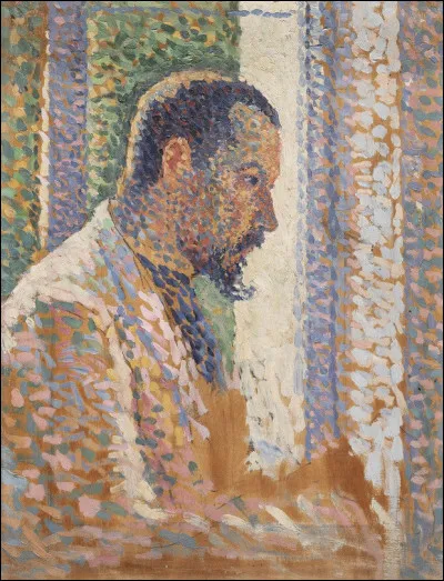 Qui a réalisé ce portrait de Paul Signac devant ces rideaux ?