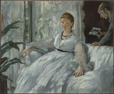 Magnifiques voilages blancs sur cette toile intitulée "La Lecture". Qui en est l'auteur ?