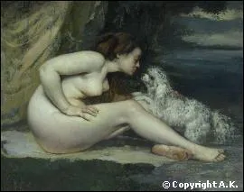 Quel peintre raliste a ralis 'Femme nue au chien' ?