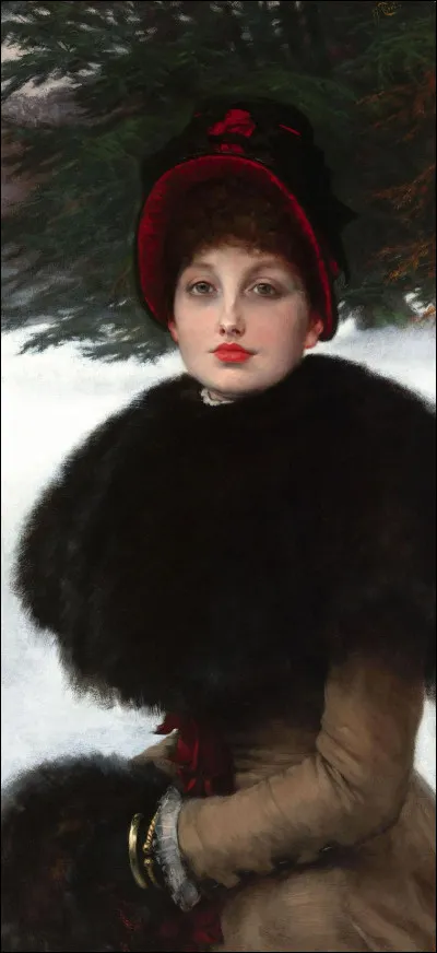 Pour quel peintre a posé cette muse, habillée chaudement lors d'une "Promenade dans la neige" ?