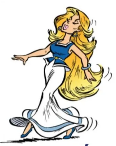 Qui ce personnage en F de la bande dessinée Astérix, une jeune étudiante blonde, grande et sexy ?