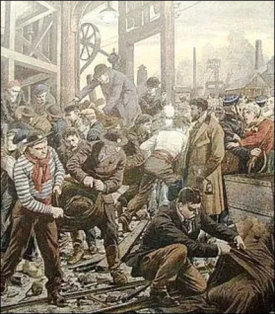 Quelle catastrophe minière déclenche des grèves en 1906 ?