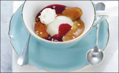 Quel parfum de glace a été choisi par Escoffier pour son dessert, la pêche Melba  ?