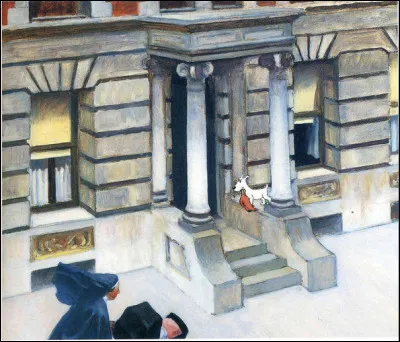 Scène quotidienne ( ?) dans les quartiers chics de New York ?