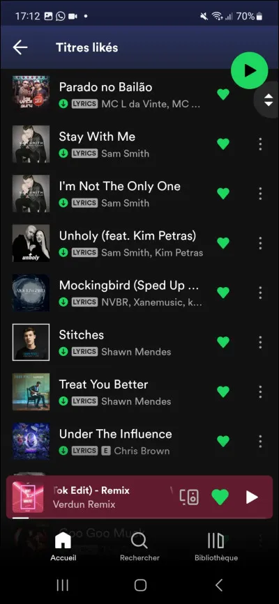 Dans ta playlist, on retrouve...
(Deuxième version)