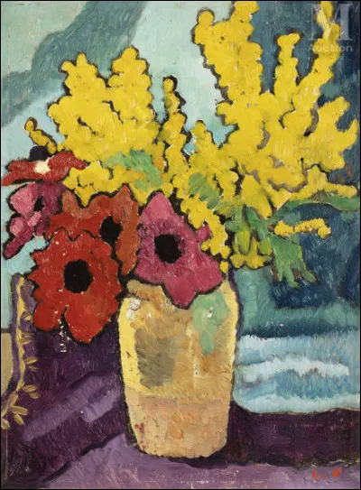 Qui a représenté ces mimosas dans un vase ?