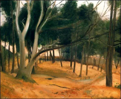 Quel peintre est l'auteur du paysage "Chemin en forêt" ?