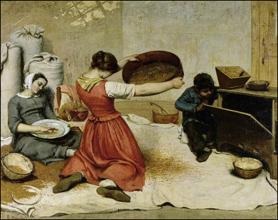 Quel peintre réaliste français du XIXe a réalisé "Les Cribleuses de blé" ?