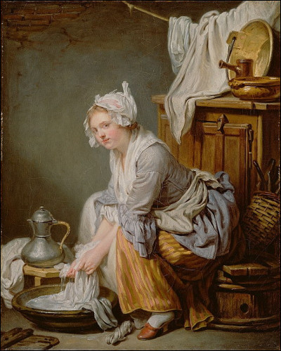 Quel peintre français du XVIIIe a réalisé "La Blanchisseuse" ?
