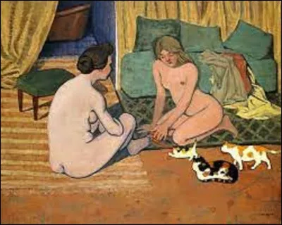 Entre 1897 et 1898, quel nabi a peint cette toile intitulée ''Femmes nues aux chats'' ?