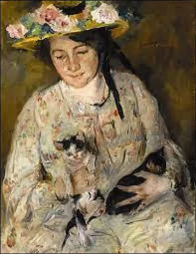 Lequel de ces trois impressionnistes a exécuté, en 1904, cette toile nommée ''Jeune femme avec des chats'' ?