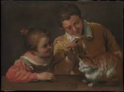 Exécuté entre 1587 et 1588, ''Deux enfants taquinant un chat'' est une toile baroque. Quel artiste en est l'auteur ?