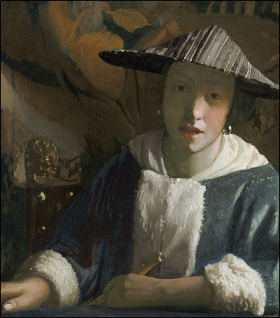 Quel peintre hollandais du XVIIe a réalisé "Jeune fille à la flûte" ?