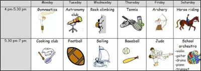 Que fais-tu comme activité extrascolaire ?