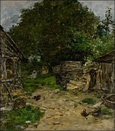 Le tableau "Cour de ferme, vieux pommiers" a été peint entre 1853 et 1859, qui est son créateur ?