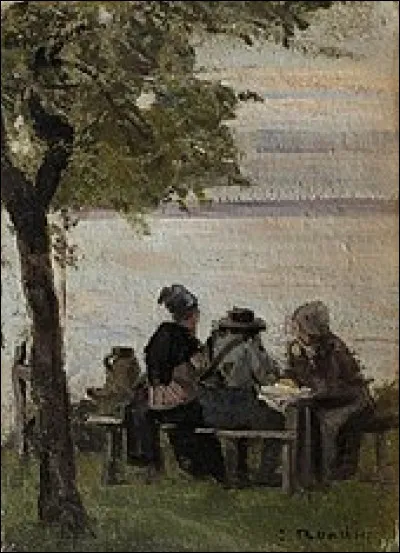 Qui a peint cette huile sur panneau nommée "La Ferme Saint-Siméon" ?