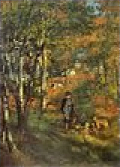 Qui a peint cette peinture nommée "Le Peintre Jule Le Cur dans la forêt de Fontainebleau" peinte en 1866 ?
