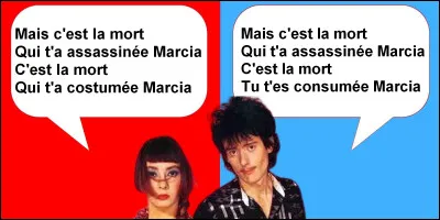 Marcia Baïla est une chanson du groupe français les Rita Mitsouko sortie en 1984. Quelle sont les bonnes paroles ?