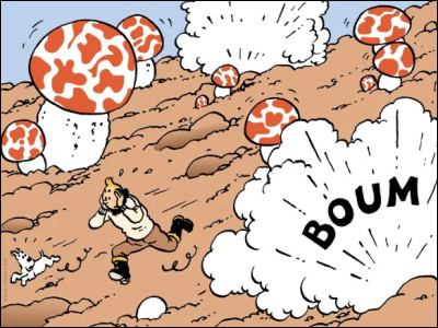 Dans quel album de Tintin voit-on apparaître ces immenses champignons ?