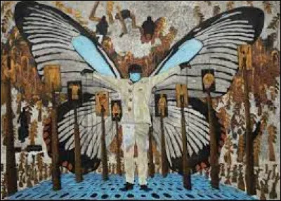 Le peintre Omar Ba a créé ce portrait d'un homme papillon, qui rappelle un film assez effrayant tiré d'une histoire vraie, lequel ?