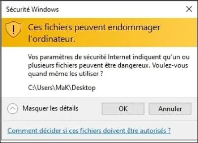 Peut-on désactiver cet avertissement ?