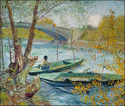Qui a peint cette huile sur toile ''La pêche au printemps au pont de Clichy'' en 1887 ?