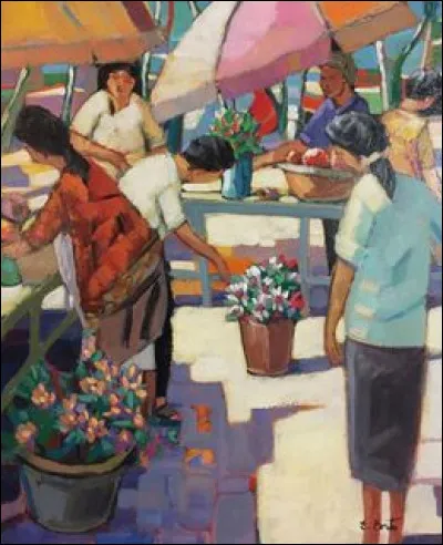 Ce tableau est titré "Un regard" et est peint par Brito Esteves. Il semble dépeindre quasi exactement une scène d'un film d'Alfred Hitchcock qui est... ?