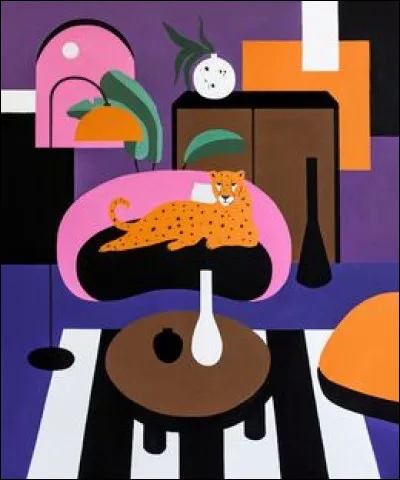 Cette oeuvre de Maria Birsak, titrée House of Cheetah, semble sortie du chef d'oeuvre de la screwball comedy qu'est le film... ?