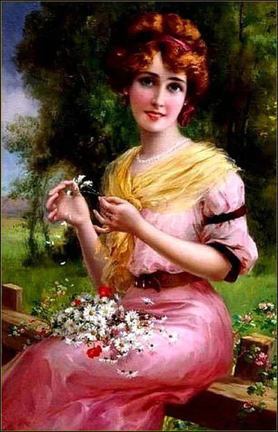 Qui a représenté cette femme effeuillant les marguerites ?
