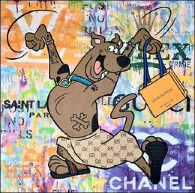 Le titre de ce tableau est "Scooby shopping", l'artiste est Emily Crooke. Trouvez le vrai titre de film avec Scooby-Doo dans les propositions...
