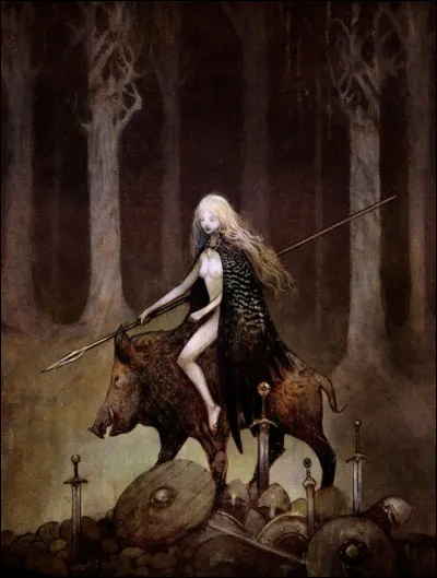 Quelle déesse de la mythologie nordique chevauche le sanglier Hildisvíni ?