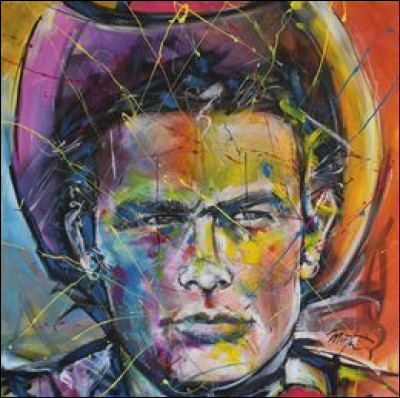Ce portrait de l'acteur James Dean, réalisé par l'artiste Martin, semble tiré du film... ?