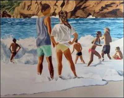 Karine Bartoli a peint "Plage de Porto". Il semble facile de penser que cette oeuvre pourrait sortir du film... ?