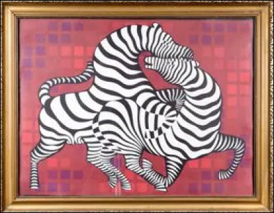"Two zebras" (Deux zèbres) est le titre de ce tableau de Victor Vasarely, qui rappelle tout à fait un papier peint significatif figurant dans le film... ?