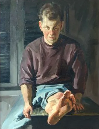 "A toe" (un orteil) est une oeuvre de Janucz Szpyt. Si le personnage était plus âgé, on pourrait se croire dans ce film à l'ambiance cruelle qu'est... ?