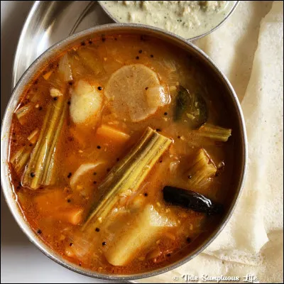 Le sambar est un plat originaire de l'Inde du Sud.
