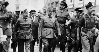 Coup d'Etat des généraux contre la République et début de la guerre d'Espagne :