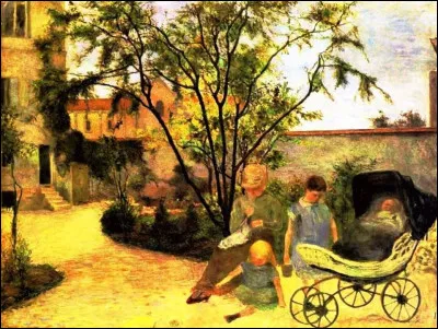 La famille du peintre au jardin, rue Carcel (1881)