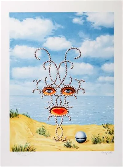 Ce tableau étonnant d'un visage partiel en suspension porte en titre un prénom féminin. A votre avis, lequel ?