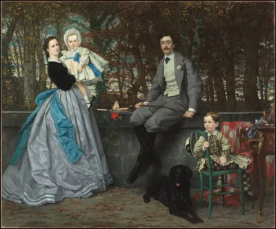 En 1865 il a peint "Portrait du marquis et de la marquise de Miramon et de leurs enfants"