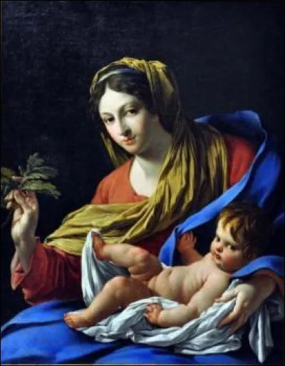Cette magnifique peinture du peintre Simon Vouet, "La Madone Hesselin", visible au Louvre, est aussi titrée "La Vierge au ... " ?