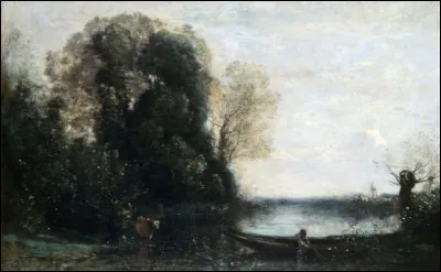 Quel peintre français du XIXe a réalisé "Le Pêcheur en barque à la rive" ?