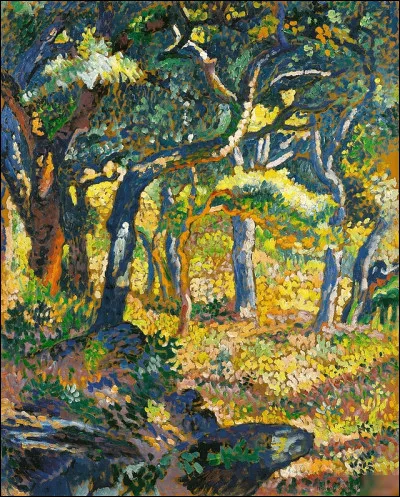 Quel pointilliste a réalisé "Une clairière en Provence" ?