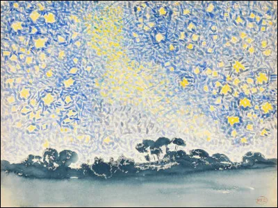 Quel pointilliste a réalisé "Paysage avec étoiles" ?