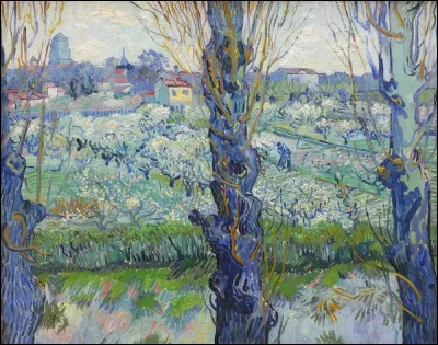 "Verger en fleurs avec vue d'Arles" est une toile de quel peintre ?